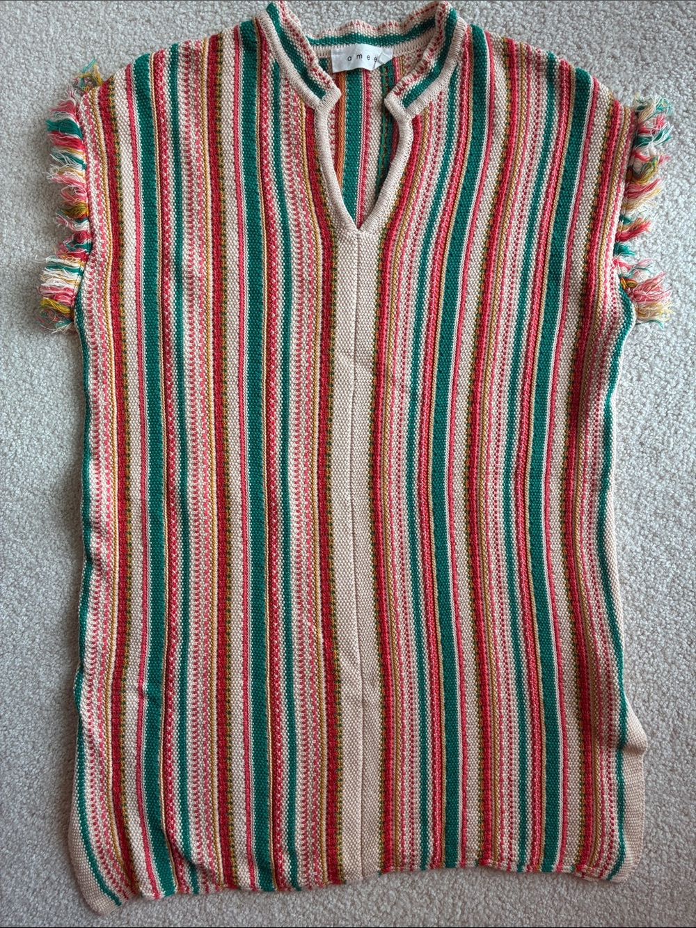 Striped Knit Swim Coverup in Multi-Color